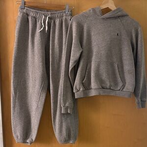 Ralph Lauren Gray Sweatshirt with Navy Polo Player